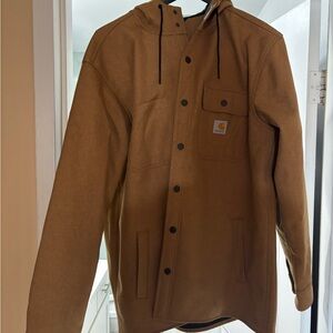 Carhartt Men's Tan Hooded Shirt Jacket